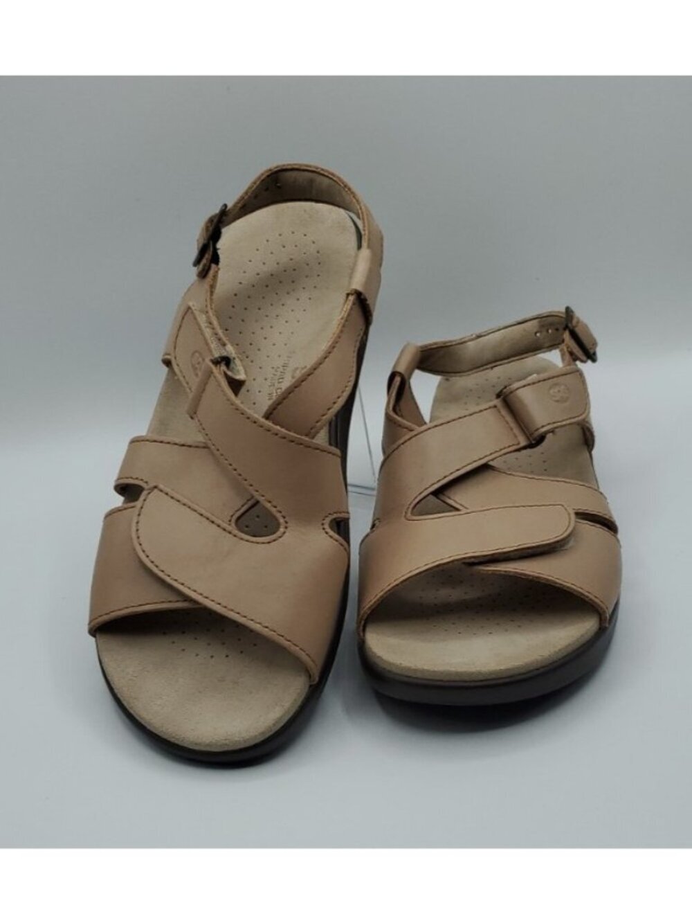 SAS Sandals Women's Tripad Huggy Strappy Adjustable Tan Leather  Size 9.5 M